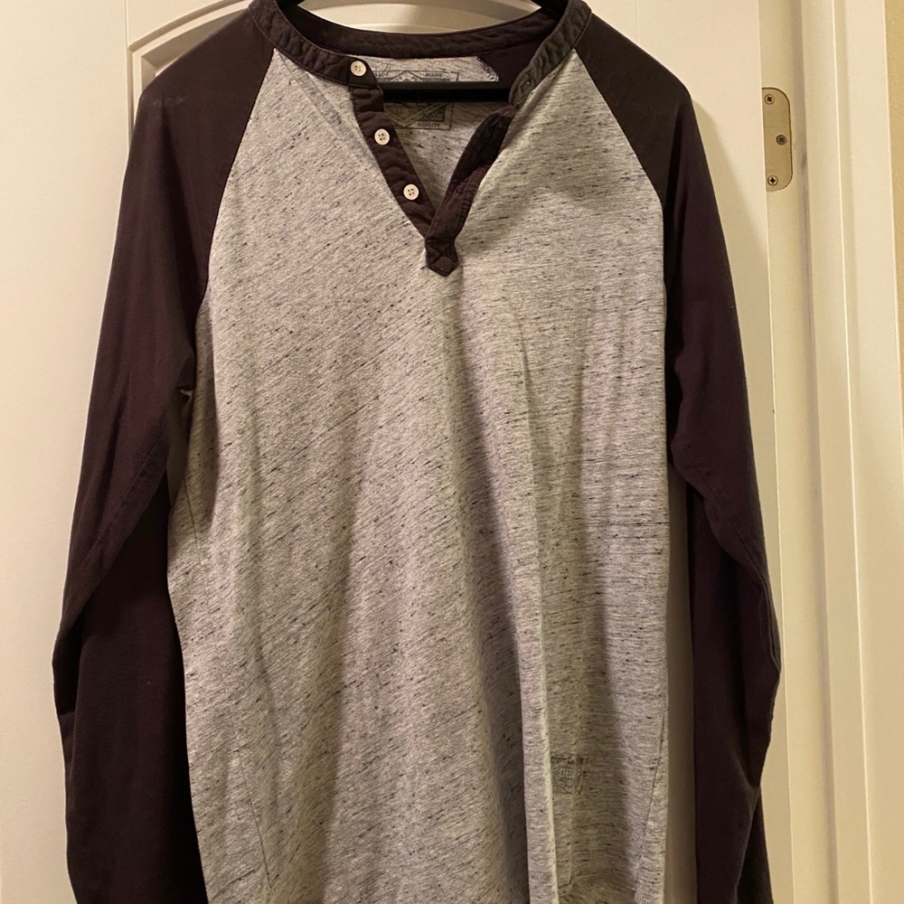 Obey Gray Long Sleeve Shirt w/ black sleeves- Med